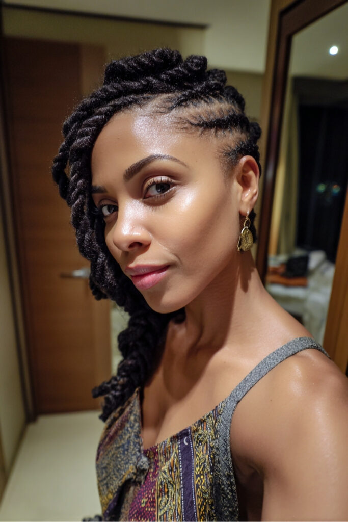 Half-Up Short Fulani Braids