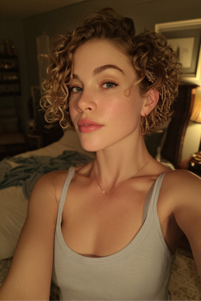 Micro Loc Braids with Voluminous Curly Bob