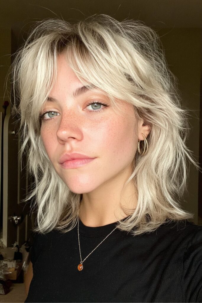 Silver-Streaked Shag Cut