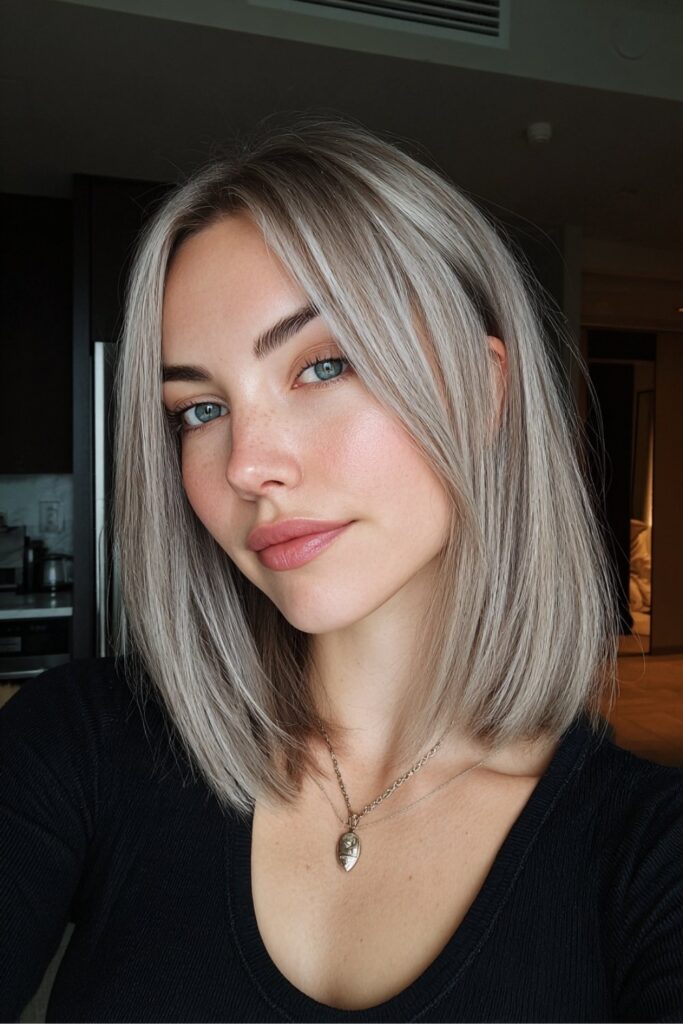 Sleek Salt and Pepper Lob