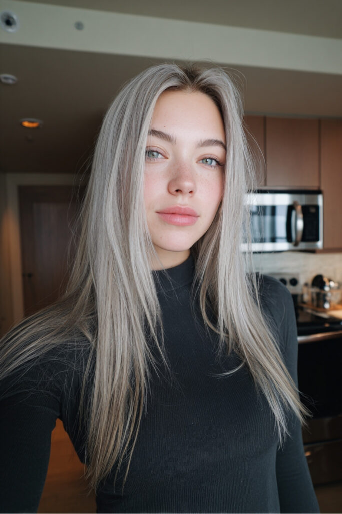 Sleek Salt and Pepper Straight Style