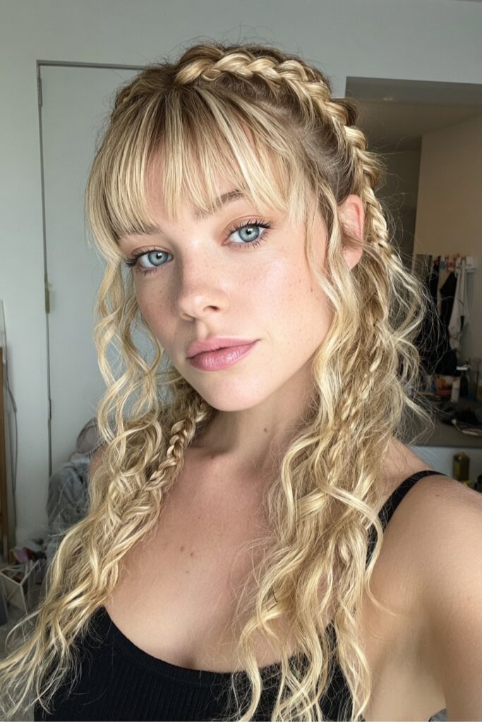 ulani-Inspired Braided Bangs with Spiral Curls