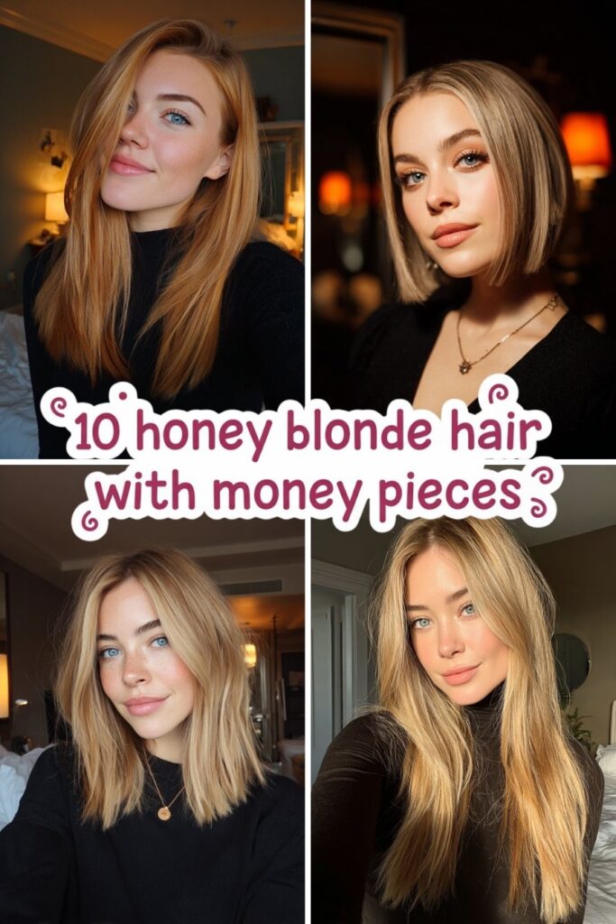 10 honey blonde hair with money pieces