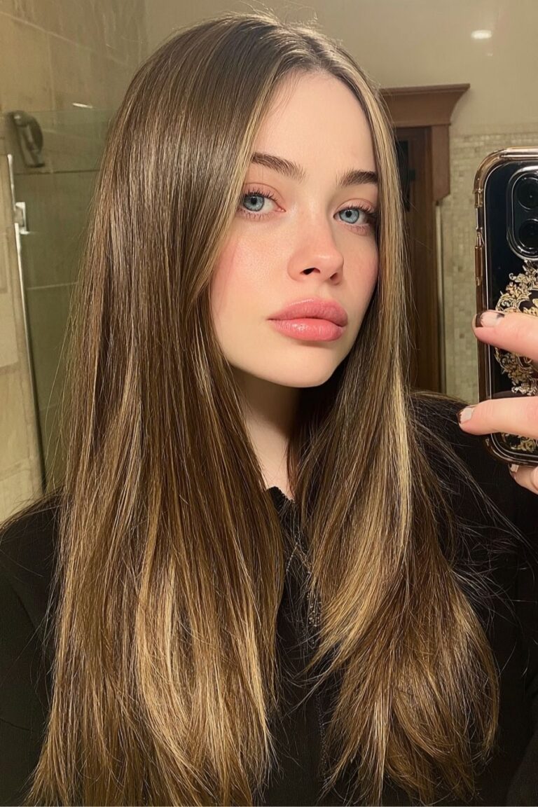 Cool Mocha Balayage with Vanilla Highlights