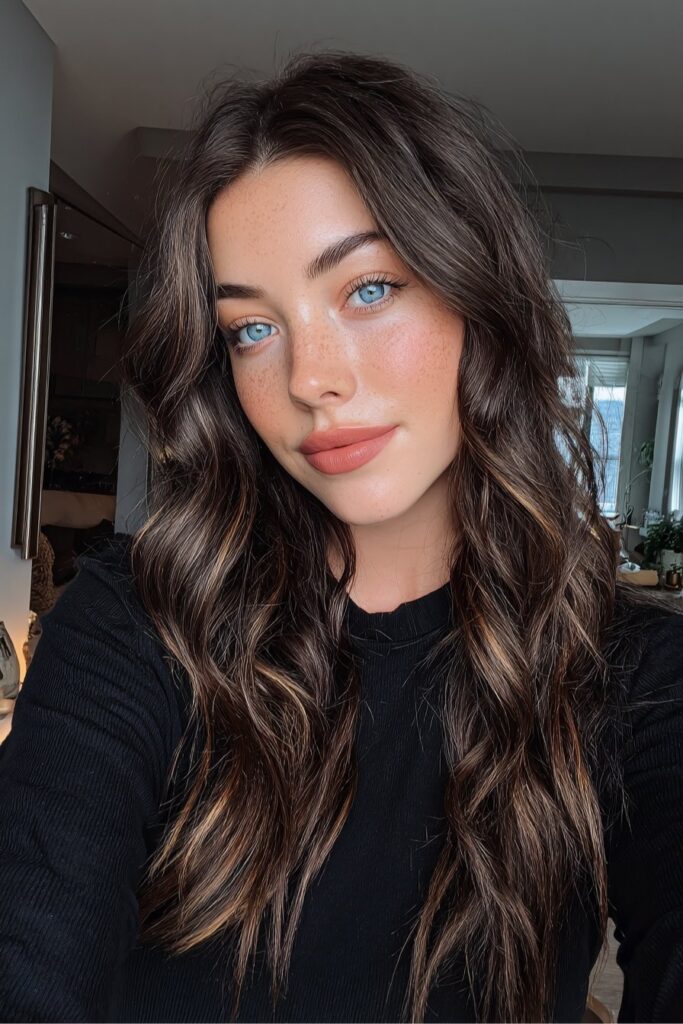 Rich Mocha Face-Framing Highlights