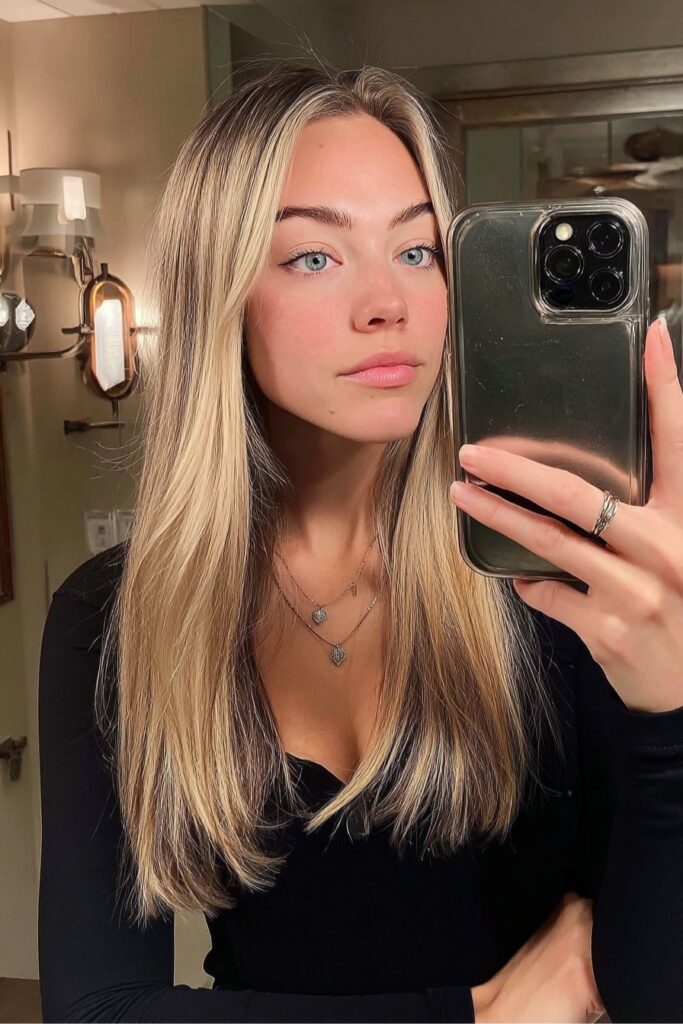 Subtle Root Shadow with Bright Blonde