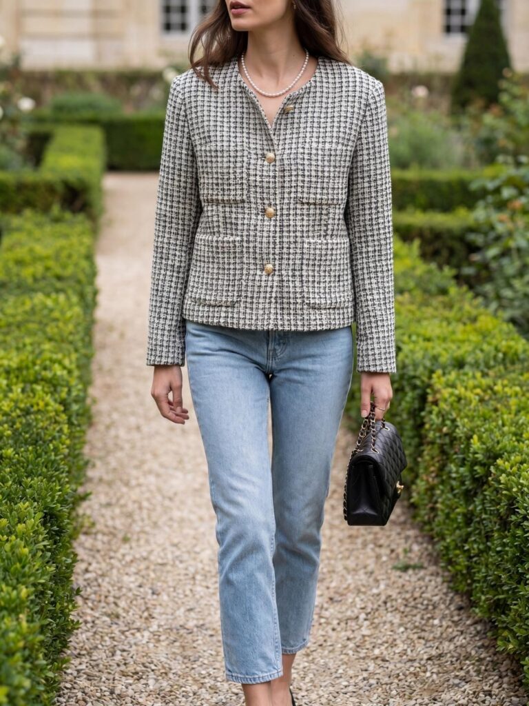 Boxy Cropped Tweed Jacket