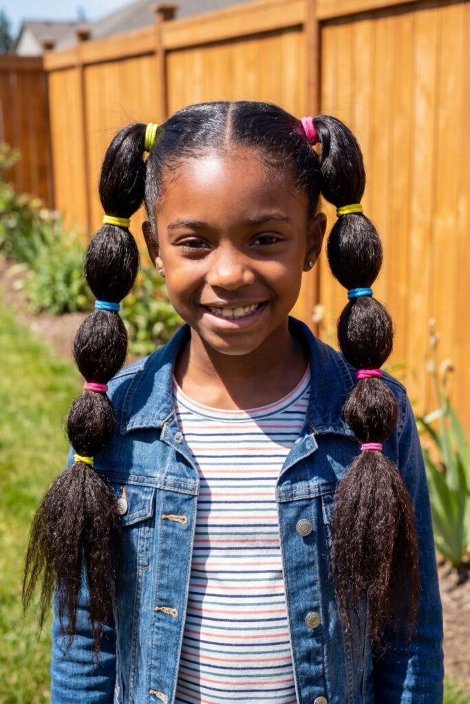 Sleek Bubble Pigtails
