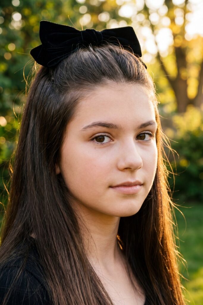 The Glossy Half-Up Bow