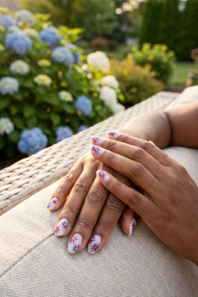 Classic July 4th Firework Nails