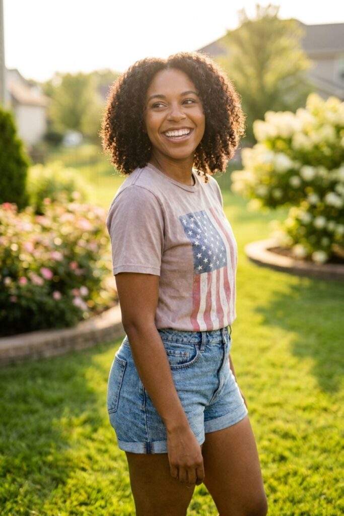 Firework Denim Shorts & Graphic Tee
