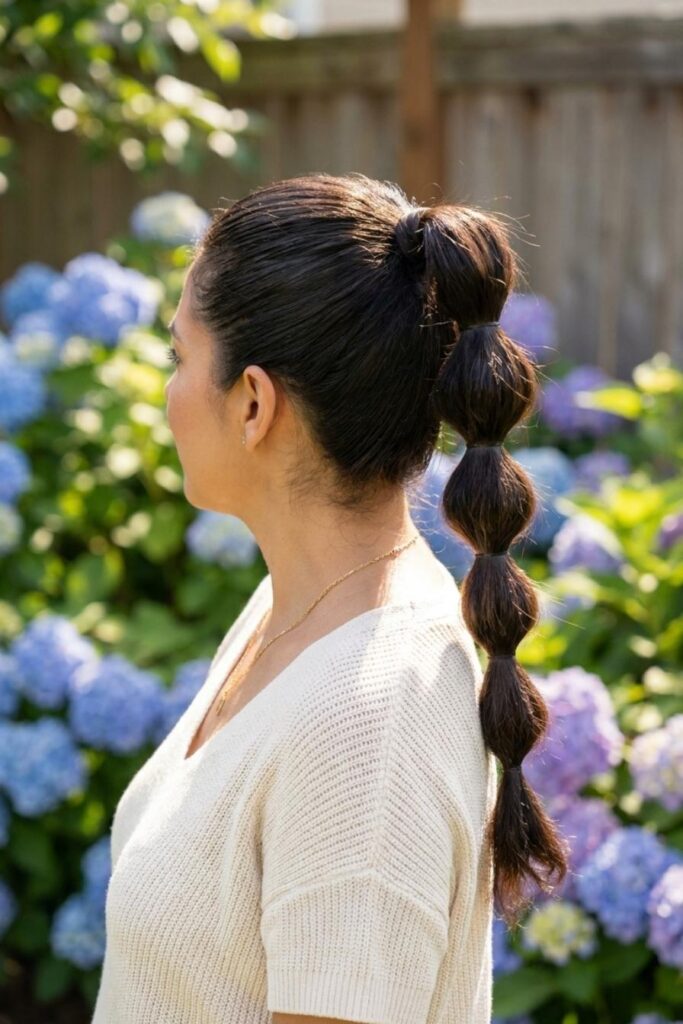 The Effortless Bubble Ponytail