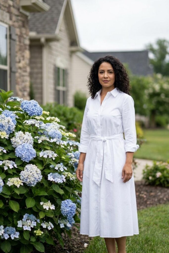 The Poplin Cotton Midi Shirt Dress