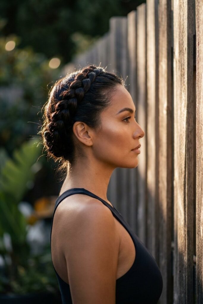 Sleek and Snatched Crown Braid